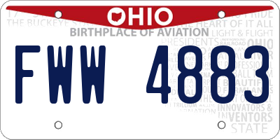 OH license plate FWW4883