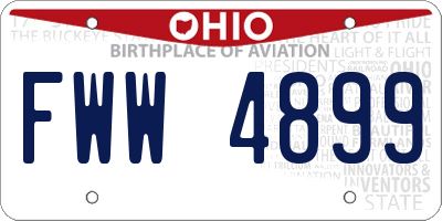 OH license plate FWW4899