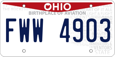 OH license plate FWW4903