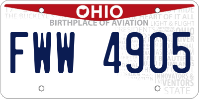 OH license plate FWW4905