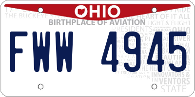 OH license plate FWW4945