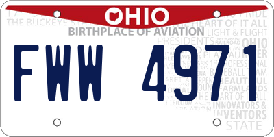 OH license plate FWW4971