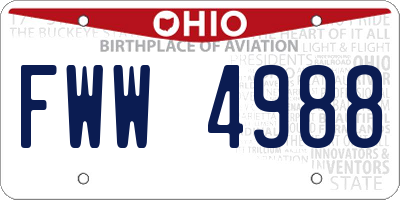 OH license plate FWW4988