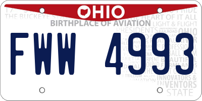 OH license plate FWW4993