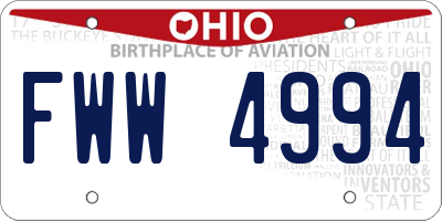OH license plate FWW4994