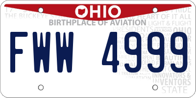 OH license plate FWW4999