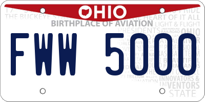 OH license plate FWW5000