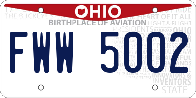 OH license plate FWW5002