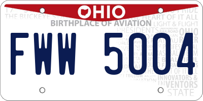 OH license plate FWW5004