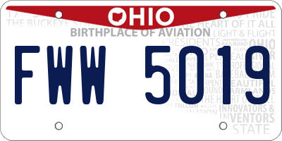 OH license plate FWW5019