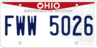 OH license plate FWW5026