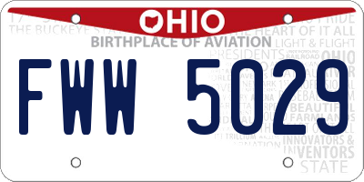 OH license plate FWW5029