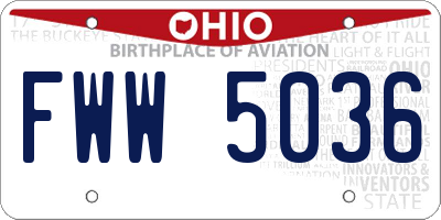 OH license plate FWW5036