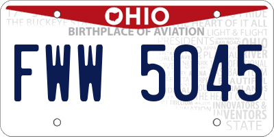 OH license plate FWW5045