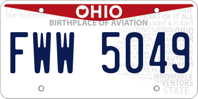 OH license plate FWW5049
