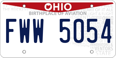 OH license plate FWW5054