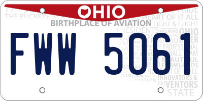 OH license plate FWW5061