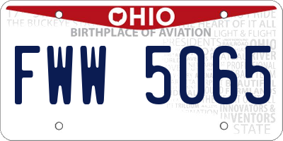 OH license plate FWW5065