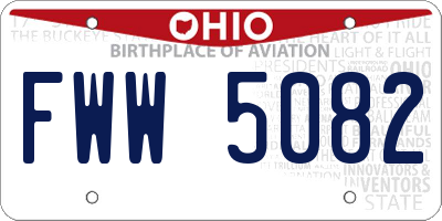 OH license plate FWW5082