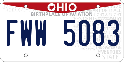 OH license plate FWW5083