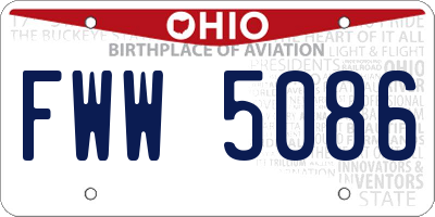 OH license plate FWW5086