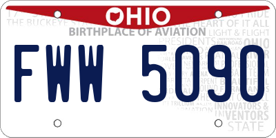 OH license plate FWW5090