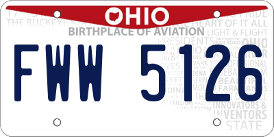OH license plate FWW5126