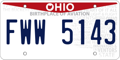 OH license plate FWW5143