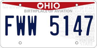 OH license plate FWW5147