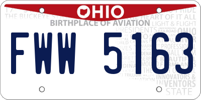 OH license plate FWW5163