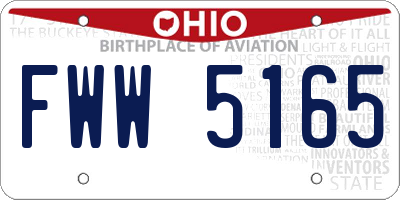 OH license plate FWW5165