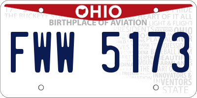 OH license plate FWW5173