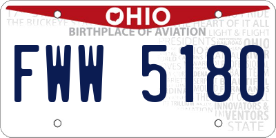 OH license plate FWW5180