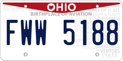 OH license plate FWW5188