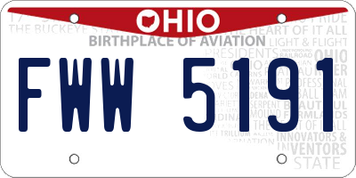 OH license plate FWW5191