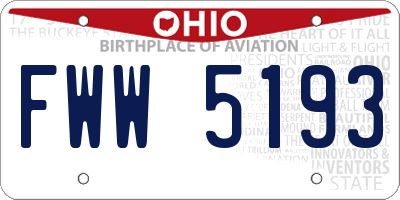 OH license plate FWW5193