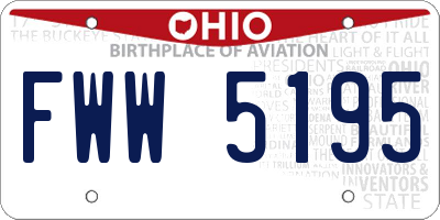 OH license plate FWW5195
