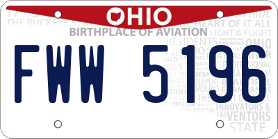 OH license plate FWW5196