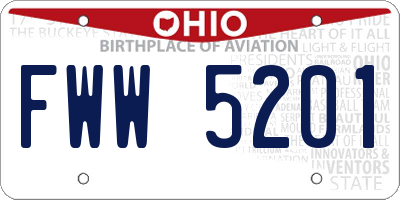OH license plate FWW5201