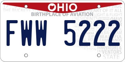 OH license plate FWW5222