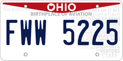 OH license plate FWW5225