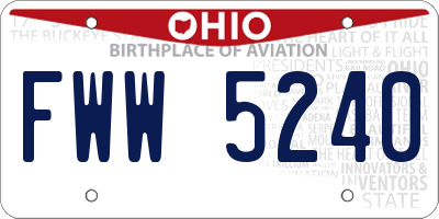 OH license plate FWW5240