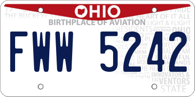 OH license plate FWW5242