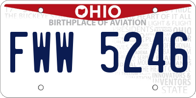 OH license plate FWW5246