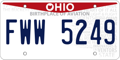 OH license plate FWW5249