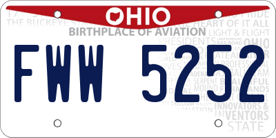 OH license plate FWW5252