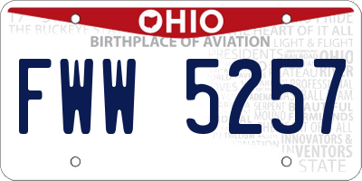 OH license plate FWW5257