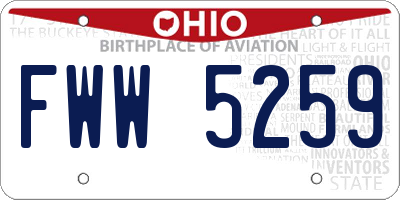 OH license plate FWW5259