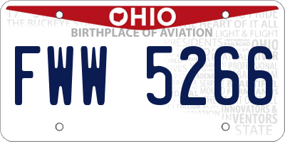 OH license plate FWW5266