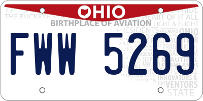 OH license plate FWW5269